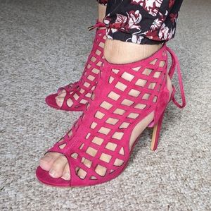 Cape Robin pink stiletto cage heels